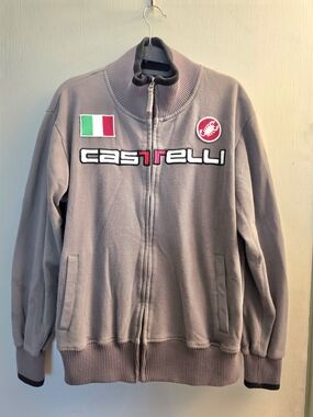 Men's CASTELLI Biking Grey Full-Zip Jacket